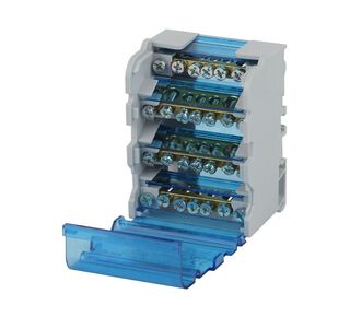 Шины на DIN-рейку в корпусе (кросс-модуль) 4х7 3L+PEN DEKRON