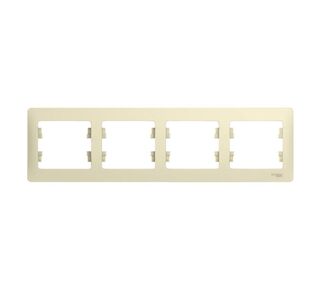 Рамка 4-м Glossa горизонт. беж. Schneider Electric ( SchE) GSL000204