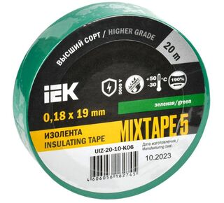 Изолента ПВХ 0.18х19мм зел. (рул.20м) IEK UIZ-20-10-K06