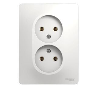 Розетка 2-м СП Glossa без заземл. в сборе бел. Schneider Electric ( SchE) GSL000120