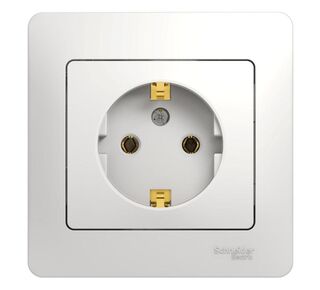 Розетка 1-м СП Glossa 16А с заземл. в сборе бел. Schneider Electric ( SchE) GSL000142