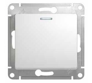 Механизм выключателя 1-кл. СП GLOSSA 10А IP20 10AX с подсветкой бел. Schneider Electric ( SchE) GSL000113