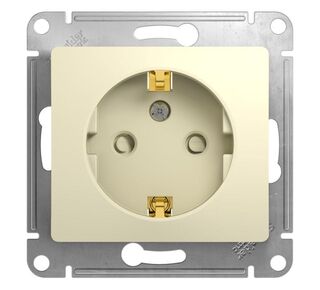 Механизм розетки 1-м СП Glossa 16А защ. шторки с заземл. беж. Schneider Electric ( SchE) GSL000245