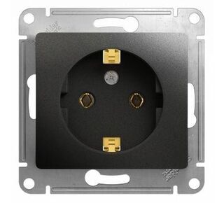 Механизм розетки 1-м Glossa 16А с заземл. антрацит Schneider Electric ( SchE) GSL000743