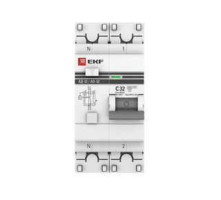Дифавтомат 1п+N C 32А 100мА тип AC 4.5кА АД-32 PROxima  АВДТ EKF DA32-32-100-pro