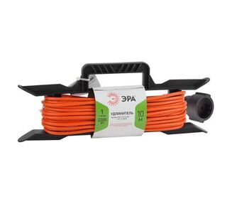 Удлинитель-шнур на рамке 1х10м без заземл. 10А IP20 UFx-1-2х1.0-10m ПВС 2х1 Эра Б0043039