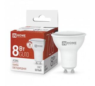 Лампа светодиодная LED-JCDRC-VC 8Вт 4000К нейтр. бел. GU10 720лм 230В (150-275В) IN HOME 4690612023441