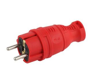 Вилка прямая V8-RED-IP44 16А IP44 з/з каучук красн. Эра Б0044547