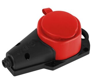 Колодка 1-м с заземл. 16A IP44 KX-1e-RED-IP44 каучук. красн. Эра Б0068412
