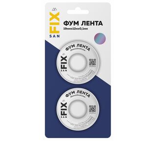 Лента ФУМ 19х0.1х12000х0.3г/куб.см 55/25мм (блистер 2шт) SANFIX RTP 41217