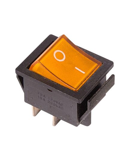 Выключатель клавишный 250В 16А (4с) ON-OFF желт. с подсветкой (RWB-502 SC-767 IRS-201-1) Rexant 36-2333