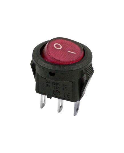 Выключатель клавишный круглый 250В 3А (2с) ON-OFF Micro RWB-105 SC-214 красн. Rexant 36-2511