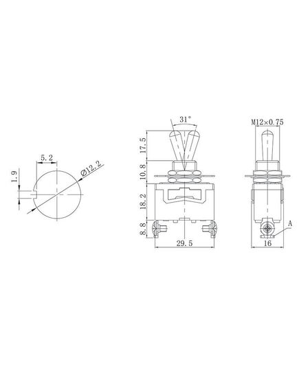 Тумблер 250В 15А (2с) ON-OFF 1п (KN-101) Rexant 36-4110