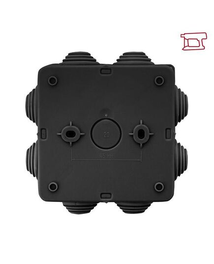 Коробка распаячная КМР-030-031 с крышкой наружная 85х85х40 8 мембранных вводов IP55 черн. EKF plc-kmr-030-031-b, изображение 3