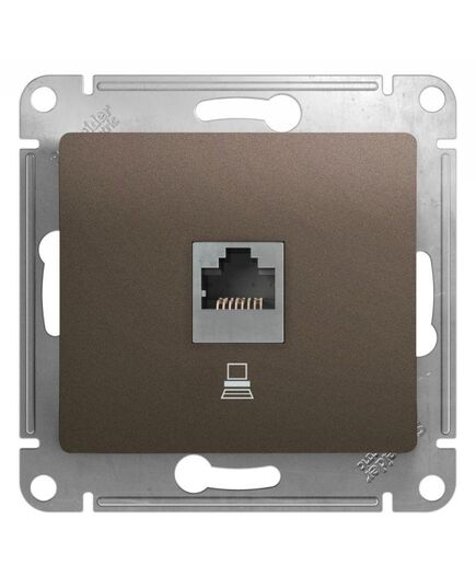 Механизм компьютерной розетки 1-м Glossa RJ45 кат.5е шоколад Schneider Electric ( SchE) GSL000881K