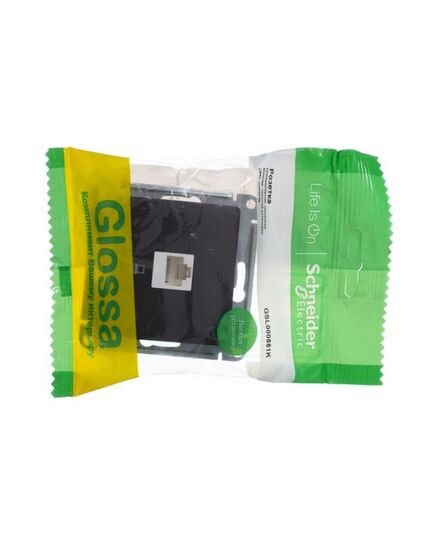 Механизм компьютерной розетки 1-м Glossa RJ45 кат.5е шоколад Schneider Electric ( SchE) GSL000881K, изображение 2