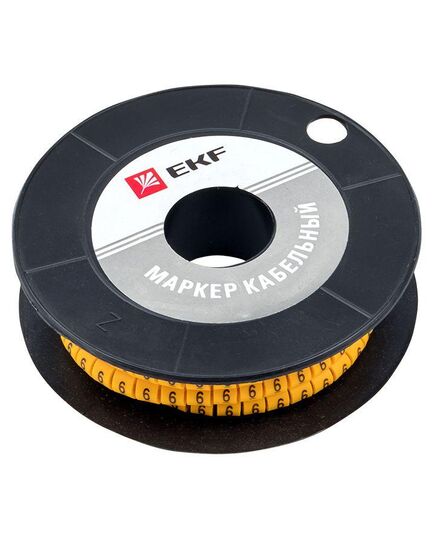 Маркер каб. 1.5кв.мм "6" (к-1000ед) (ЕС-0) EKF plc-KM-1.5-6, изображение 2
