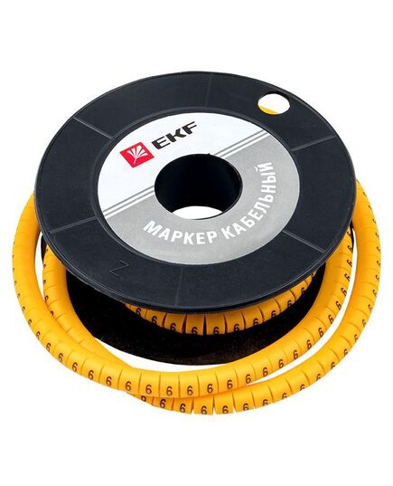 Маркер каб. 1.5кв.мм "6" (к-1000ед) (ЕС-0) EKF plc-KM-1.5-6, изображение 4