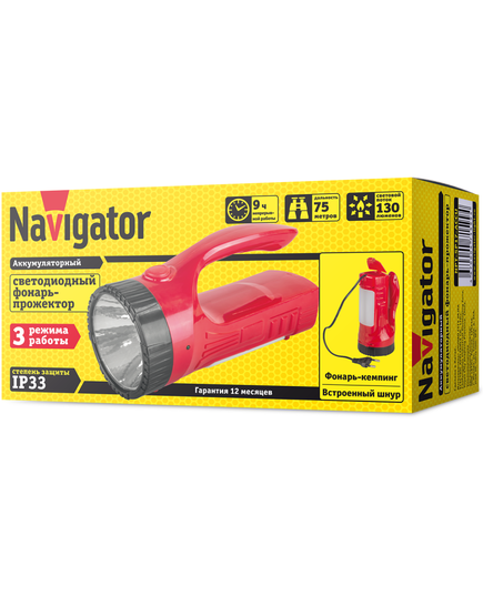 Фонарь-прожектор аккумуляторный кемпинговый 71 599 NPT-SP17-ACCU 22LED 1Вт 130лм аккум. 0.75А.ч NAVIGATOR 71599, изображение 2