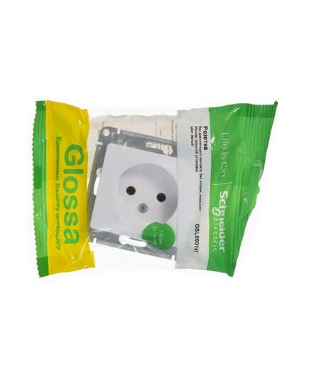 Механизм розетки 1-м СП Glossa 16А без заземл. бел. Schneider Electric ( SchE) GSL000141, изображение 3