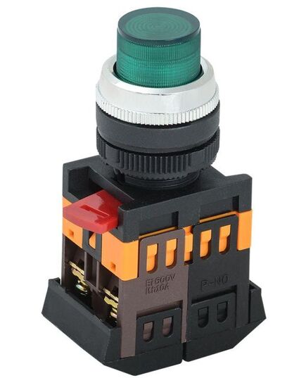 Кнопка ABLFP-22 d22мм 1з+1р 240В неон зел. IEK BBT20-ABLFP-K06