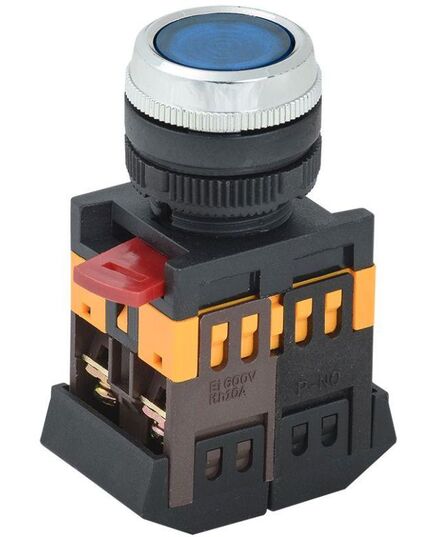 Кнопка ABLFS-22 d22мм 1з+1р 240В неон син. IEK BBT30-ABLFS-K07