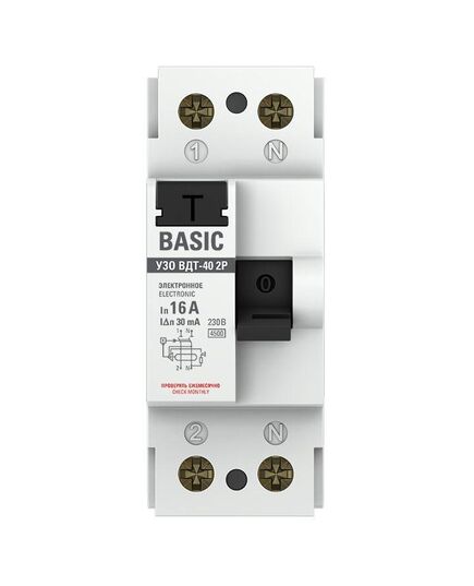 УЗО 2п 16А 30мА тип AC Basic электрон.EKF elcb-2-16-30e-sim, изображение 2