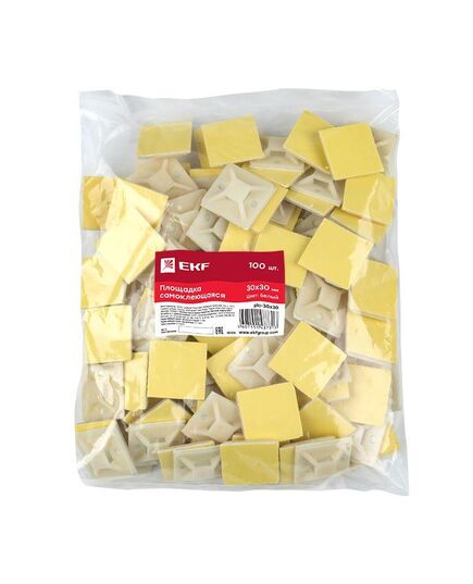 Площадка самоклеящаяся 30х30мм бел. (уп.100шт) EKF plc-30x30, изображение 6