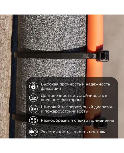Хомут кабельный 2.5х150 нейл. черн. (уп.100шт) Rexant 07-0151, изображение 2