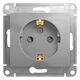 Механизм розетки 1-м СП Glossa 16А защ. шторки с заземл. алюм. Schneider Electric ( SchE) GSL000345